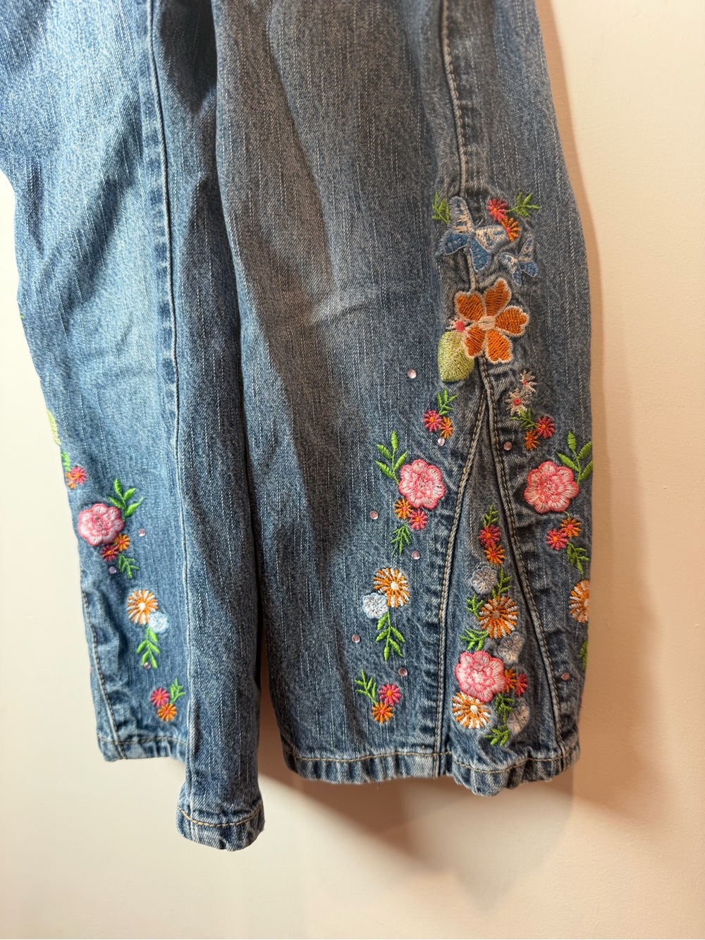 Y2K Embroidered Denim Jeans Girls Size 5